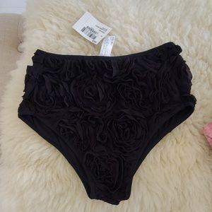 Black American apparel panty 3d floral black xs